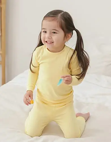 VAENAIT BABY 12M-12Y Kids Boys Girls Toddler Solid Cotton Daily Pajamas Pyjamas Sleepwear Set Basic - VAENAIT (1)