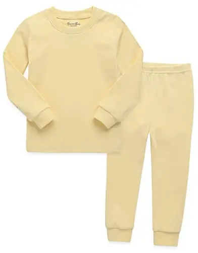 VAENAIT BABY 12M-12Y Kids Boys Girls Toddler Solid Cotton Daily Pajamas Pyjamas Sleepwear Set Basic - 1