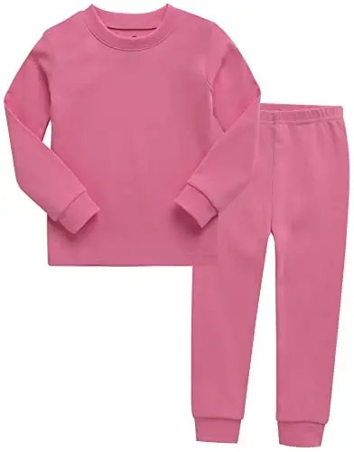 VAENAIT BABY 12M-12Y Kids Boys Girls Toddler Solid Cotton Daily Pajamas Pyjamas Sleepwear Set Basic - VAENAIT BABY