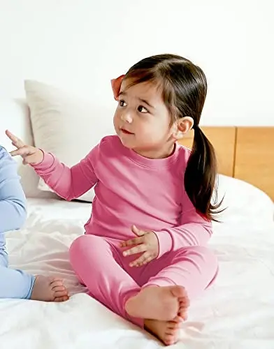 VAENAIT BABY 12M-12Y Kids Boys Girls Toddler Solid Cotton Daily Pajamas Pyjamas Sleepwear Set Basic - 2