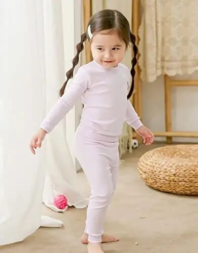 VAENAIT BABY 12M-12Y Kids Boys Girls Toddler Solid Cotton Daily Pajamas Pyjamas Sleepwear Set Basic - 4