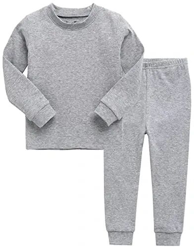 VAENAIT BABY 12M-12Y Kids Boys Girls Toddler Solid Cotton Daily Pajamas Pyjamas Sleepwear Set Basic - 1