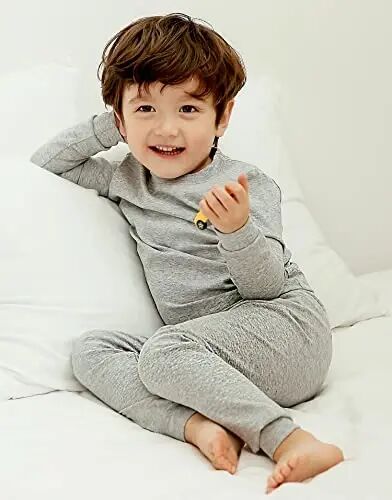 VAENAIT BABY 12M-12Y Kids Boys Girls Toddler Solid Cotton Daily Pajamas Pyjamas Sleepwear Set Basic - 4