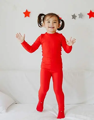 VAENAIT BABY 6M-12Y Infant Kids Toddler Junior Girls Soft Comfy Modal Tencel Shirring Sleepwear Pajamas 2pcs Set - 2
