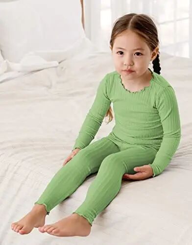 VAENAIT BABY 6M-12Y Infant Kids Toddler Junior Girls Soft Comfy Modal Tencel Shirring Sleepwear Pajamas 2pcs Set - VAENAIT (1)