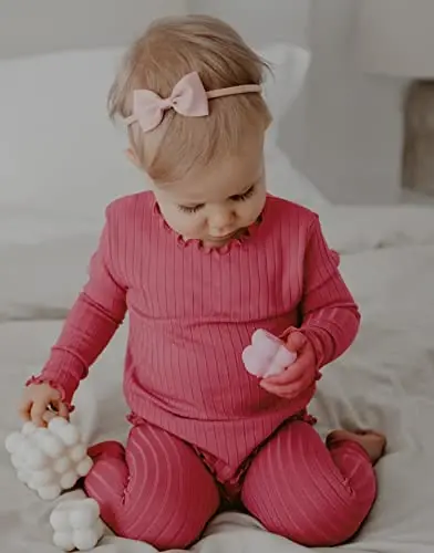 VAENAIT BABY 6M-12Y Infant Kids Toddler Junior Girls Soft Comfy Modal Tencel Shirring Sleepwear Pajamas 2pcs Set - 3