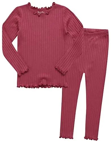 VAENAIT BABY 6M-12Y Infant Kids Toddler Junior Girls Soft Comfy Modal Tencel Shirring Sleepwear Pajamas 2pcs Set - VAENAIT