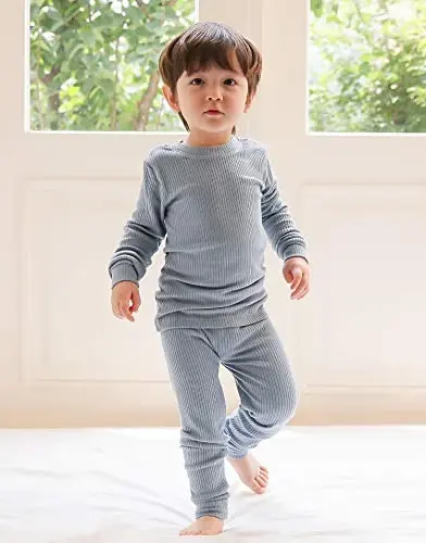 VAENAIT BABY 6M-12Y Infant Kids Toddler Junior Girls Soft Comfy Modal Tencel Shirring Sleepwear Pajamas 2pcs Set - 3