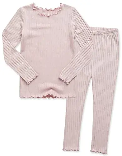 VAENAIT BABY 6M-12Y Infant Kids Toddler Junior Girls Soft Comfy Modal Tencel Shirring Sleepwear Pajamas 2pcs Set - 1