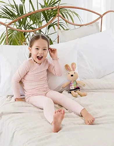 VAENAIT BABY 6M-12Y Infant Kids Toddler Junior Girls Soft Comfy Modal Tencel Shirring Sleepwear Pajamas 2pcs Set - 2