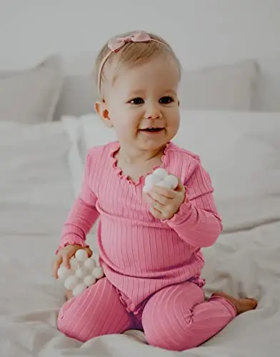 VAENAIT BABY 6M-12Y Infant Kids Toddler Junior Girls Soft Comfy Modal Tencel Shirring Sleepwear Pajamas 2pcs Set - 4