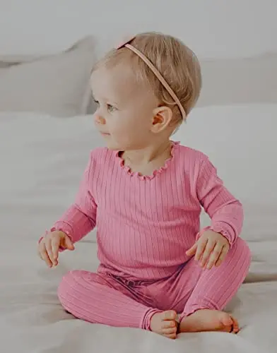 VAENAIT BABY 6M-12Y Infant Kids Toddler Junior Girls Soft Comfy Modal Tencel Shirring Sleepwear Pajamas 2pcs Set - VAENAIT (1)