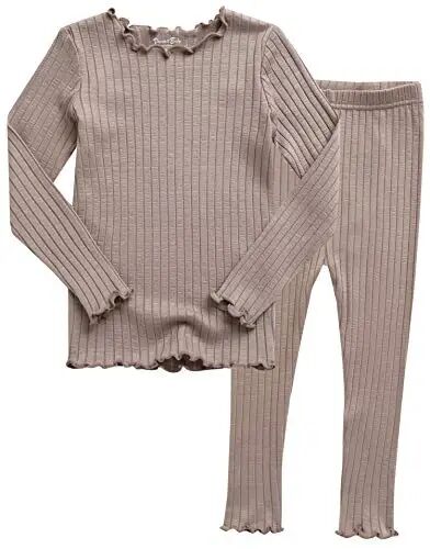 VAENAIT BABY 6M-12Y Infant Kids Toddler Junior Girls Soft Comfy Modal Tencel Shirring Sleepwear Pajamas 2pcs Set - VAENAIT