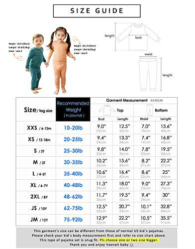 VAENAIT BABY 6M-12Y Toddler Kids Girls Boys Soft Comfy Modal Tencel Solid Raglan Sleepwear Pajamas Pjs 2pcs Set - 18