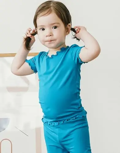 VAENAIT BABY Çocuk Uyku Giyim Pijama Kısa Yumuşak Serin Yaz Viskon Pijama 2'li Set - 8