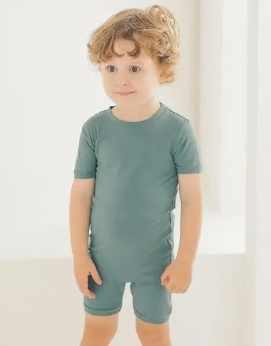 VAENAIT BABY Çocuk Uyku Giysileri Pijama Kısa Yumuşak Serin Yaz Viskon Pijama 2'li Set - 9