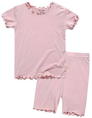 VAENAIT BABY Toddler Kids Girls Boys Sleepwear Pajamas Short Soft Shirring Cool Summer Viscose Pjs 2pcs Set - 25