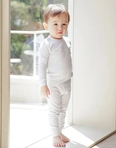 VAENAIT BABY 12M-12Y Kids Boys Girls Toddler Solid Cotton Daily Pajamas Pyjamas Sleepwear Set Basic - 4