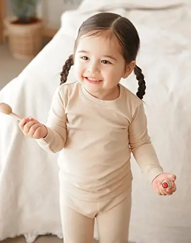 VAENAIT BABY 12M-12Y Kids Boys Girls Toddler Solid Cotton Daily Pajamas Pyjamas Sleepwear Set Basic - 6