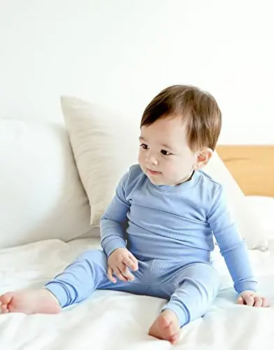 VAENAIT BABY 12M-12Y Kids Boys Girls Toddler Solid Cotton Daily Pajamas Pyjamas Sleepwear Set Basic - 6