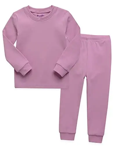 VAENAIT BABY 12M-12Y Kids Boys Girls Toddler Solid Cotton Daily Pajamas Pyjamas Sleepwear Set Basic - 1