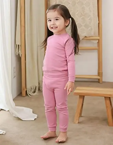 VAENAIT BABY 12M-12Y Kids Boys Girls Toddler Solid Cotton Daily Pajamas Pyjamas Sleepwear Set Basic - 3