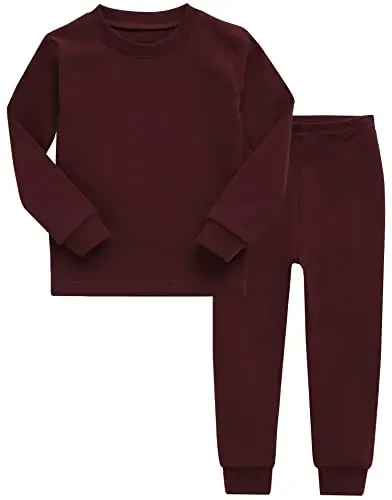 VAENAIT BABY 12M-12Y Kids Boys Girls Toddler Solid Cotton Daily Pajamas Pyjamas Sleepwear Set Basic - VAENAIT BABY