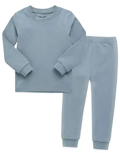 VAENAIT BABY 12M-12Y Kids Boys Girls Toddler Solid Cotton Daily Pajamas Pyjamas Sleepwear Set Basic - 1