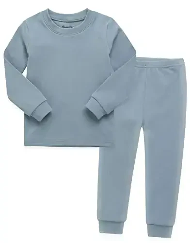 VAENAIT BABY 12M-12Y Kids Boys Girls Toddler Solid Cotton Daily Pajamas Pyjamas Sleepwear Set Basic 