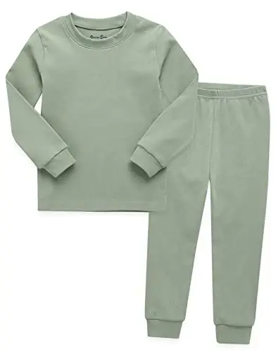 VAENAIT BABY 12M-12Y Kids Boys Girls Toddler Solid Cotton Daily Pajamas Pyjamas Sleepwear Set Basic - 1