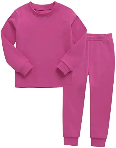 VAENAIT BABY 12M-12Y Kids Boys Girls Toddler Solid Cotton Daily Pajamas Pyjamas Sleepwear Set Basic - VAENAIT