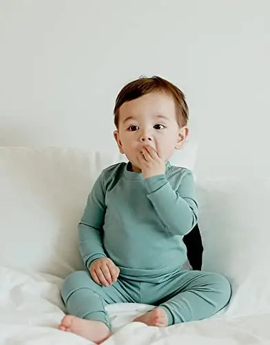 VAENAIT BABY 12M-12Y Kids Boys Girls Toddler Solid Cotton Daily Pajamas Pyjamas Sleepwear Set Basic - 8