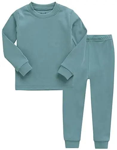 VAENAIT BABY 12M-12Y Kids Boys Girls Toddler Solid Cotton Daily Pajamas Pyjamas Sleepwear Set Basic - VAENAIT BABY