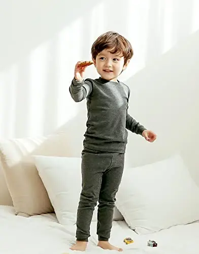 VAENAIT BABY 12M-12Y Kids Boys Girls Toddler Solid Cotton Daily Pajamas Pyjamas Sleepwear Set Basic - 3