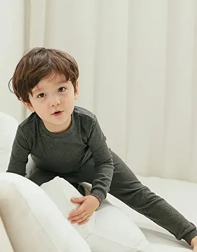 VAENAIT BABY 12M-12Y Kids Boys Girls Toddler Solid Cotton Daily Pajamas Pyjamas Sleepwear Set Basic - 4