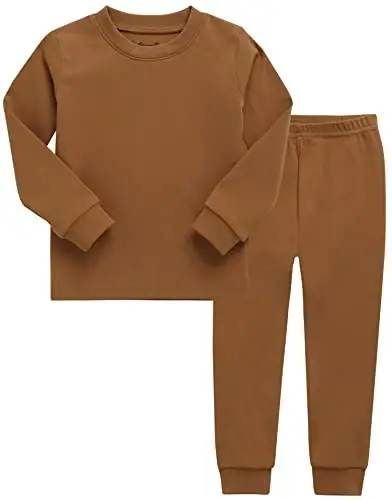 VAENAIT BABY 12M-12Y Kids Boys Girls Toddler Solid Cotton Daily Pajamas Pyjamas Sleepwear Set Basic - VAENAIT BABY
