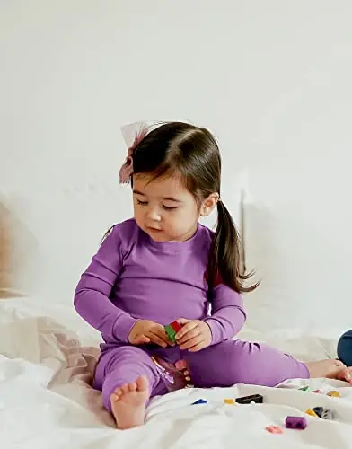 VAENAIT BABY 12M-12Y Kids Boys Girls Toddler Solid Cotton Daily Pajamas Pyjamas Sleepwear Set Basic - 7