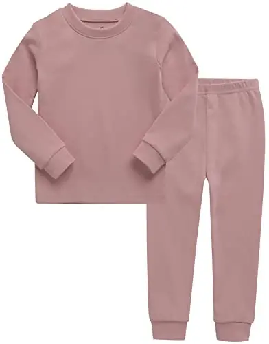 VAENAIT BABY 12M-12Y Kids Boys Girls Toddler Solid Cotton Daily Pajamas Pyjamas Sleepwear Set Basic - 5
