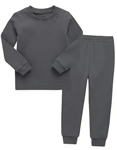 VAENAIT BABY 12M-12Y Kids Boys Girls Toddler Solid Cotton Daily Pajamas Pyjamas Sleepwear Set Basic 