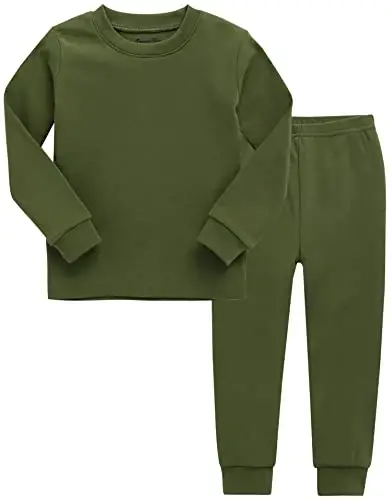 VAENAIT BABY 12M-12Y Kids Boys Girls Toddler Solid Cotton Daily Pajamas Pyjamas Sleepwear Set Basic - 5