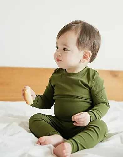 VAENAIT BABY 12M-12Y Kids Boys Girls Toddler Solid Cotton Daily Pajamas Pyjamas Sleepwear Set Basic - 3