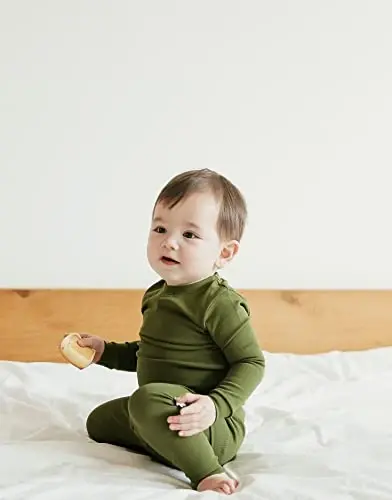 VAENAIT BABY 12M-12Y Kids Boys Girls Toddler Solid Cotton Daily Pajamas Pyjamas Sleepwear Set Basic - 4