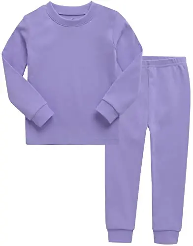 VAENAIT BABY 12M-12Y Kids Boys Girls Toddler Solid Cotton Daily Pajamas Pyjamas Sleepwear Set Basic - VAENAIT BABY