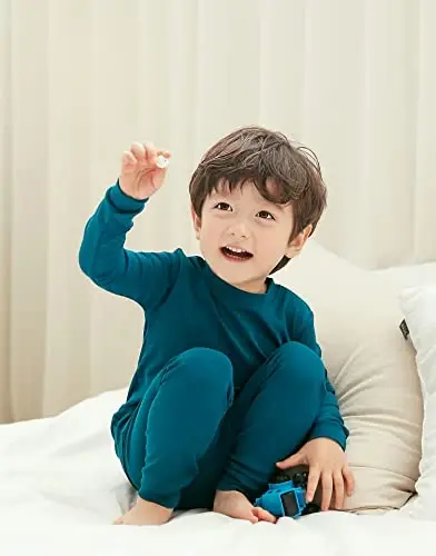 VAENAIT BABY 12M-12Y Kids Boys Girls Toddler Solid Cotton Daily Pajamas Pyjamas Sleepwear Set Basic - 7