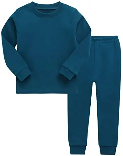 VAENAIT BABY 12M-12Y Kids Boys Girls Toddler Solid Cotton Daily Pajamas Pyjamas Sleepwear Set Basic - VAENAIT BABY