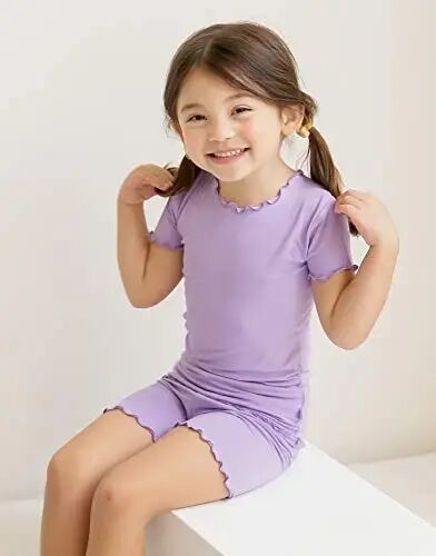 VAENAIT BEBEK Çocuk Uyku Giyim Pijama Kısa Yumuşak Serin Yaz Viskoz Pjs 2'li Set - VAENAIT (1)
