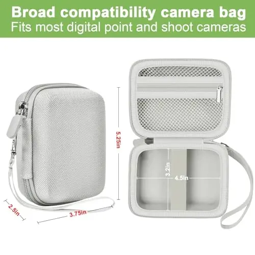 ALKOO Case Compatible with CAMKORY Digital Camera/for VAHOIALD FHD 1080P Digital Point and Shoot/for Kodak PIXPRO FZ55/ FZ45 16MP Vlogging/for IWEUKJLO, Holder for SD Card More- Light Grey(Box Only) - 3
