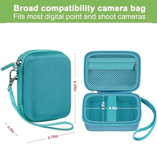 Case Compatible with VAHOIALD FHD 1080P Digital Camera/for CAMKORY Digital Point and Shoot/for Kodak PIXPRO FZ45-BK 16MP Vlogging/for IWEUKJLO/for Nsoela, Holder for SD Card More (Dark Green) - 3