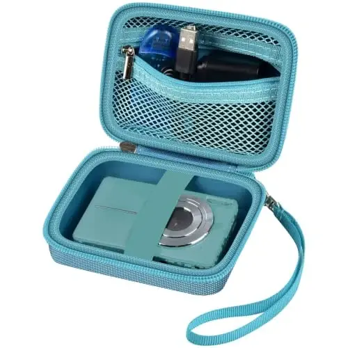 Case Compatible with VAHOIALD FHD 1080P Digital Camera/for CAMKORY Digital Point and Shoot/for Kodak PIXPRO FZ45-BK 16MP Vlogging/for IWEUKJLO/for Nsoela, Holder for SD Card More (Dark Green) - 1