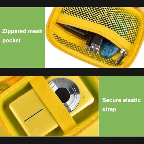 Case Compatible with VAHOIALD FHD 1080P Digital Camera/for CAMKORY Digital Point and Shoot/for Kodak PIXPRO FZ45-BK 16MP Vlogging/for IWEUKJLO/for Nsoela, Holder for SD Card More (Yellow) - 6
